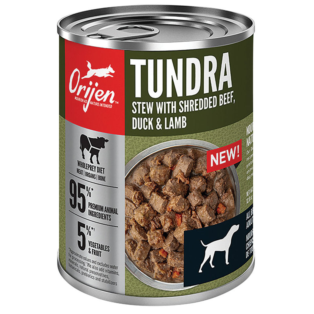 ORIJEN Tundra Stew with Shredded Beef, Duck & Lamb Wet Dog Food, 12.8-oz (Size: 12.8-oz)