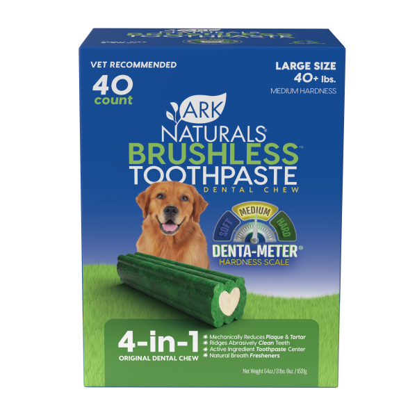 Ark Naturals Brushless Toothpaste 4-in-1 Value Pack Dental Chew for Large Dogs, 40-count (Size: 40-count)