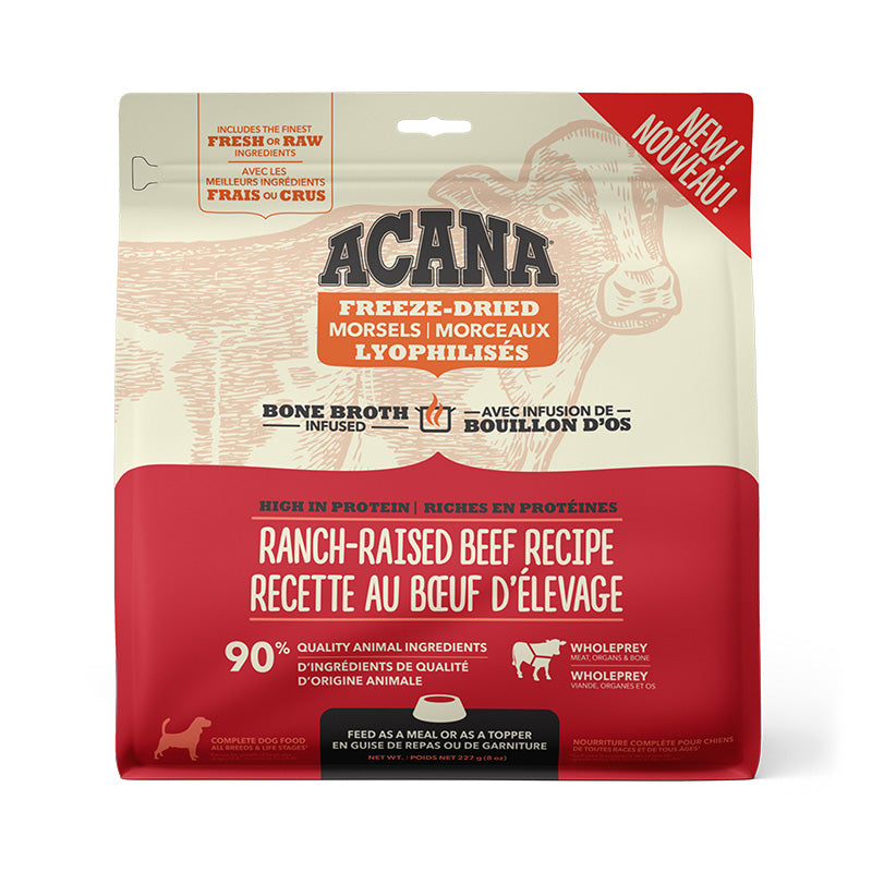 ACANA Ranch-Raised Beef Recipe Morsels Grain-Free Freeze-Dried Dog Food & Topper, 8-oz (Size: 8-oz)