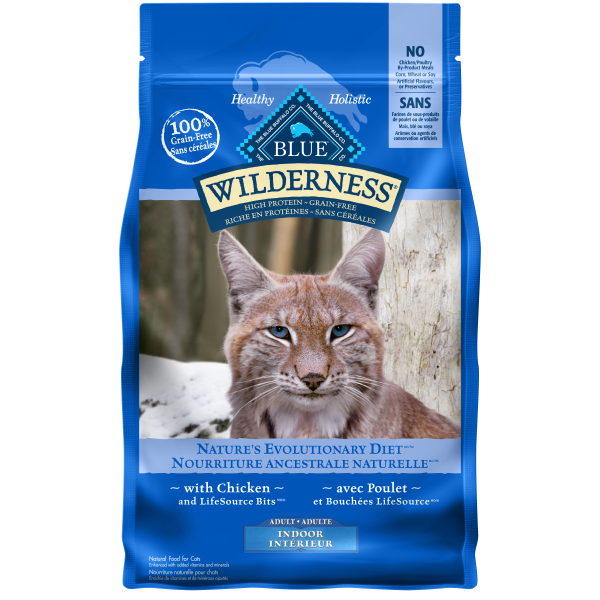 Blue Buffalo Wilderness Grain-Free Indoor with Chicken Adult Dry Cat Food, 5-lb (Size: 5-lb)