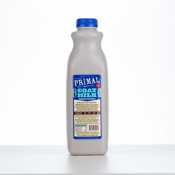 Primal Raw Frozen Goat Milk 'Blueberry Pom Burst' for Dogs & Cats, 32-oz (Size: 32-oz)