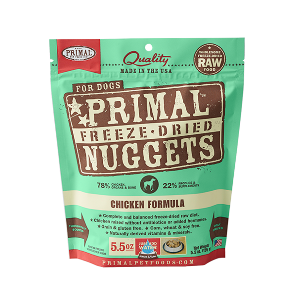 Primal Raw Freeze-Dried Nuggets Chicken Formula Dog Food, 5.5-oz (Size: 5.5-oz)