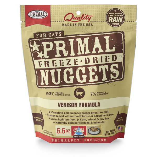 Primal Raw Freeze-Dried Nuggets Venison Formula Cat Food, 5.5-oz (Size: 5.5-oz)