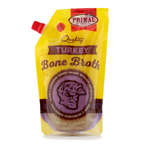 Primal Frozen Turkey Bone Broth for Dogs & Cats, 20-oz (Size: 20-oz)