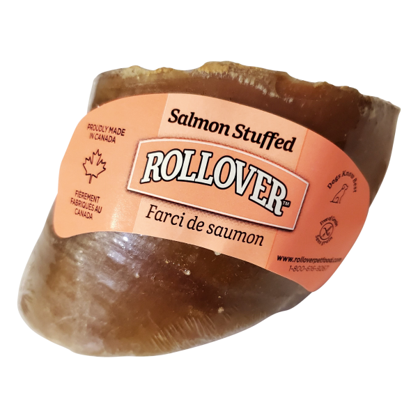 Rollover Premium Salmon Stuffed Beef Hooves Dog Treats, 1-pk (Size: 1-pk)