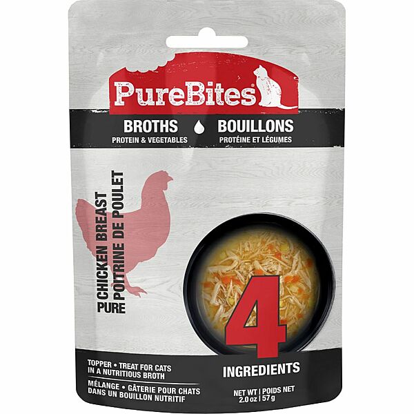PureBites Chicken & Vegetables Broth for Cats, 2-oz (Size: 2-oz)