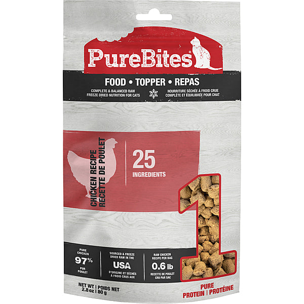 PureBites Chicken Recipe Freeze-Dried Cat Food Topper, 2.8-oz (Size: 2.8-oz)