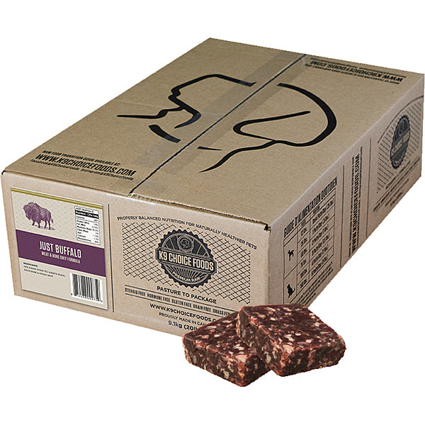 K9 Choice Foods Just Buffalo Meat & Bone Formula Frozen Dog Food, 20-lb (Size: 20-lb)