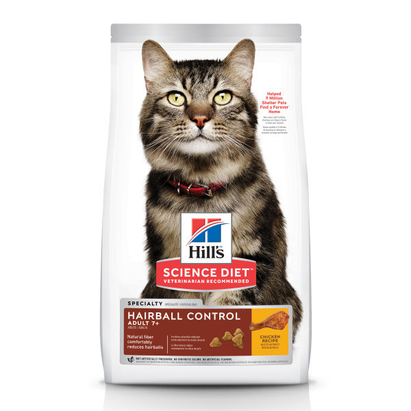 Hill's Science Diet Adult 7+ Hairball Control Chicken Dry Cat Food, 3.5-lb (Size: 3.5-lb)