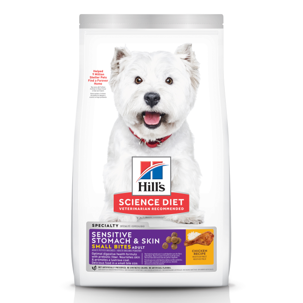 Hill's Science Diet Adult Sensitive Stomach & Skin Small Bites Dry Dog Food, Chicken, 15-lb (Size: 15-lb)