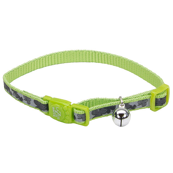 Lazer Brite Reflective Adjustable Breakaway Cat Collar, Shamrocks, 3/8-in (Size: 3/8-in)
