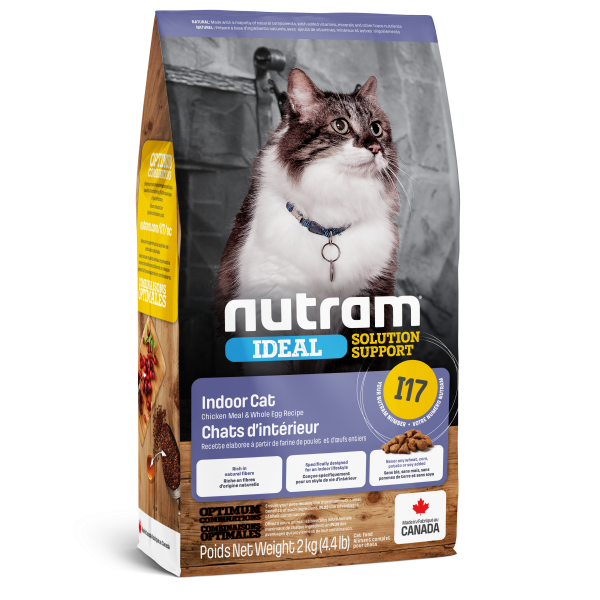 Nutram Ideal I17 Solution Support Indoor Cat Food, 2-kg (Size: 2-kg)