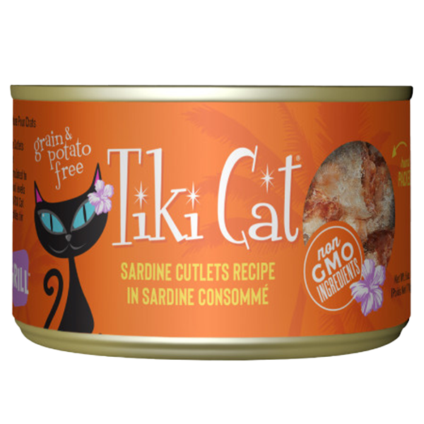 Tiki Cat Grill Sardine Cutlets Recipe in Sardine Consomme, 6-oz (Size: 6-oz)