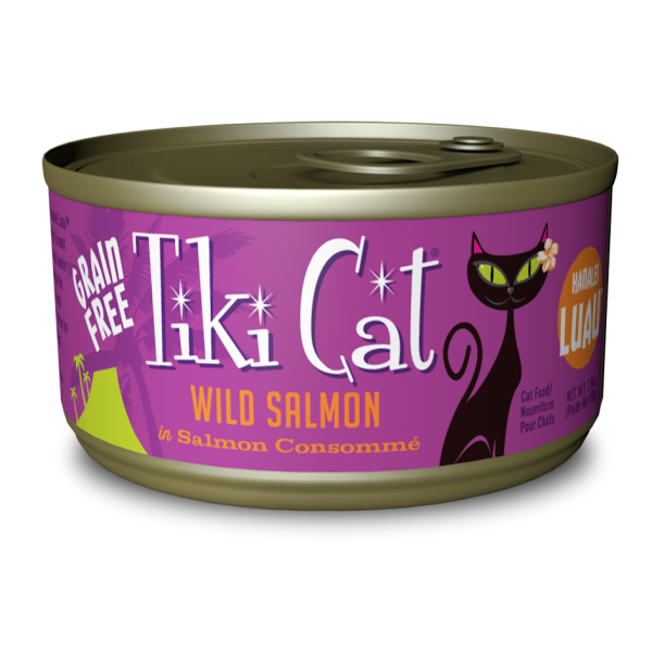 Tiki Cat Luau Wild Salmon Recipe in Salmon Consomme, 2.8-oz (Size: 2.8-oz)