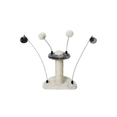 Bud'z Balls & Sisal Cat Scratcher, Mini, Grey, 26 x 25 x 28.5-cm (Size: 26 x 25 x 28.5-cm)