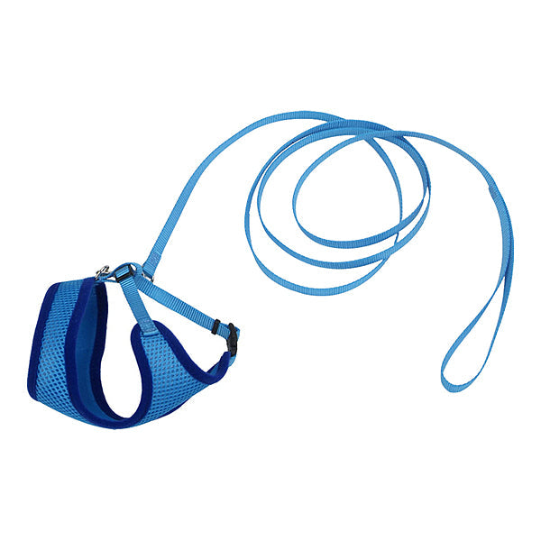 Coastal Comfort Soft Adjustable Cat Harness & Leash, Blue Lagoon, 3/8-in x 14-16-in (Size: 3/8-in x 14-16-in)
