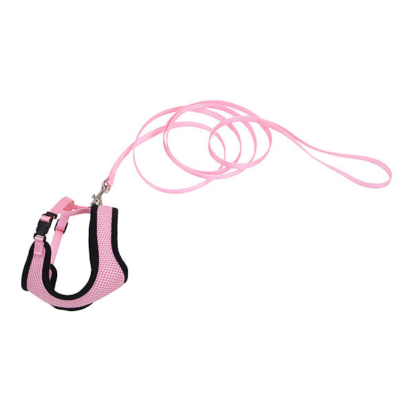 Coastal Comfort Soft Adjustable Cat Harness & Leash, Pink Bright, 3/8-in x 14-16-in (Size: 3/8-in x 14-16-in)