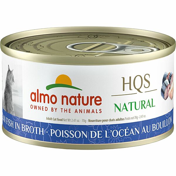 Almo Nature HQS Natural Ocean Fish in Broth Adult Grain-Free Wet Cat Food, 2.47-oz (Size: 2.47-oz)