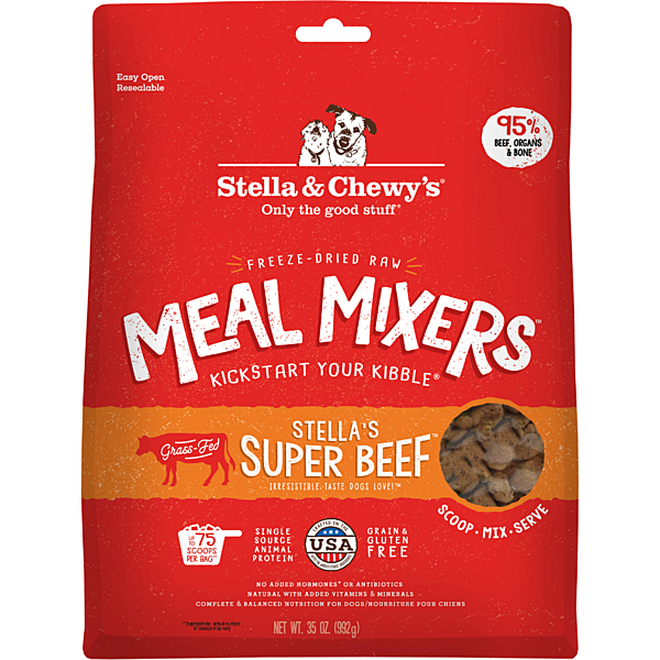 Stella & Chewy's Stella's Super Beef Meal Mixers Grain-Free Freeze-Dried Dog Food, 35-oz (Size: 35-oz)