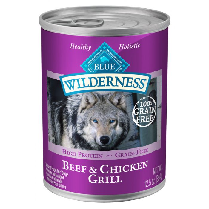 Blue Buffalo Wilderness Beef & Chicken Grill Grain-Free Adult Wet Dog Food, 12.5-oz (Size: 12.5-oz)