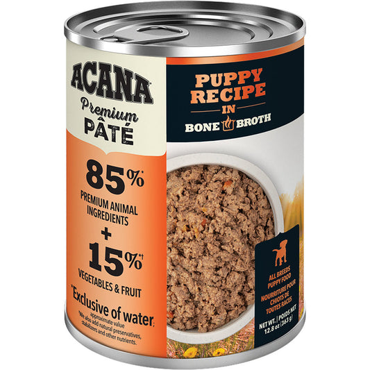 ACANA Premium Pate Puppy Recipe in Bone Broth Wet Dog Food, 12.8-oz (Size: 12.8-oz)