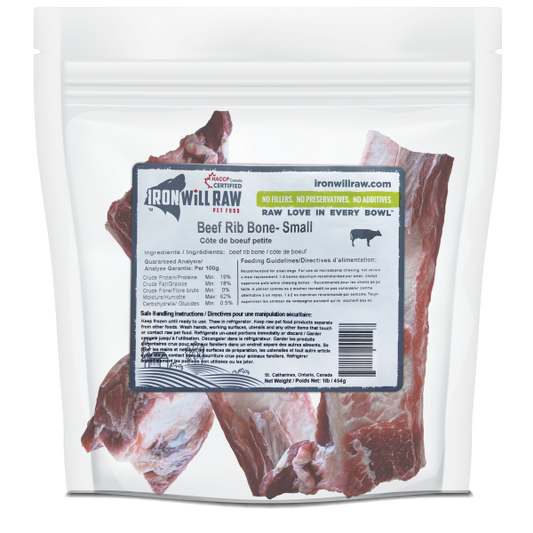 Iron Will Raw Beef Rib Bone Frozen Dog Food, Small, 1-lb (Size: Small. 1-lb)