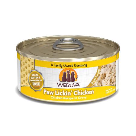 Weruva Classic Cat Paw Lickin' Chicken Chicken Recipe in Gravy Wet Cat Food Can, 3-oz (Size: 3-oz)