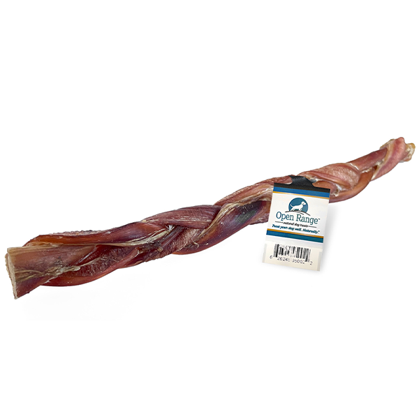 Home Range/Open Range Beef Chomper Braid Bully Stick Dog Treats, 11-12-in