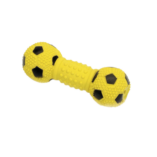 Rascals Latex Soccer Ball Dumbbell Dog Toy, Yellow, 5.5-in (Size: 5.5-in)