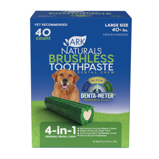 Ark Naturals Brushless Toothpaste 4-in-1 Value Pack Dental Chew for Large Dogs, 40-count (Size: 40-count)