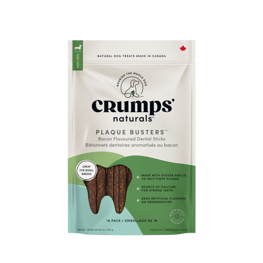 Crumps' Naturals Plaque Busters Bacon Dental Sticks Dog Treats, 3.5-in, 18-pk (Size: 18-pk)