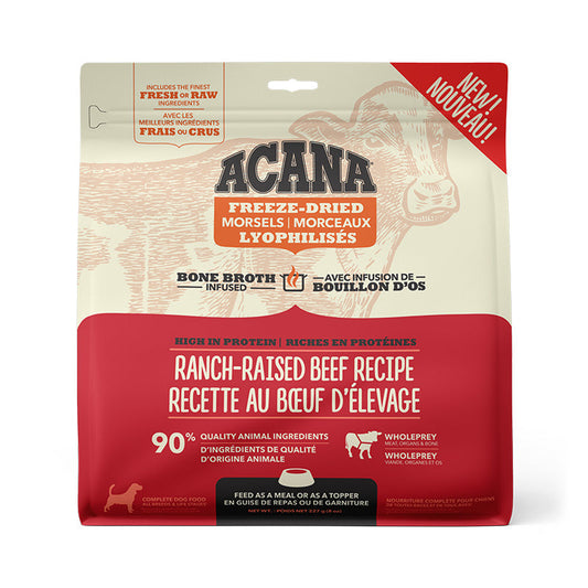 ACANA Ranch-Raised Beef Recipe Patties Grain-Free Freeze-Dried Dog Food & Topper, 14-oz (Size: 14-oz)