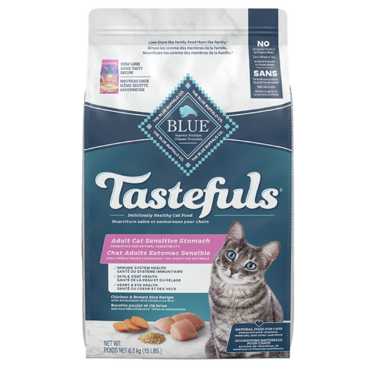 Blue Buffalo Sensitive Stomach Chicken & Brown Rice Adult Dry Cat Food, 15-lb (Size: 15-lb)