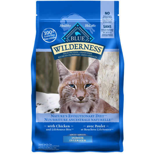 Blue Buffalo Wilderness Grain-Free Indoor with Chicken Adult Dry Cat Food, 5-lb (Size: 5-lb)