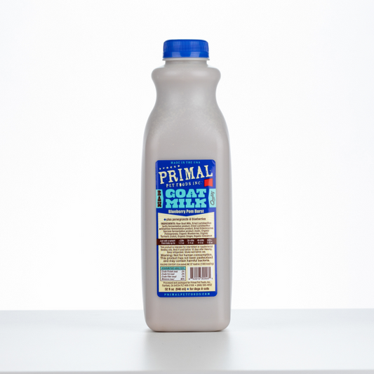 Primal Raw Frozen Goat Milk 'Blueberry Pom Burst' for Dogs & Cats, 32-oz (Size: 32-oz)