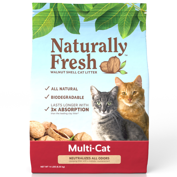 Naturally Fresh Walnut-Based Multi-Cat Clumping Cat Litter, 14-lb (Size: 14-lb)