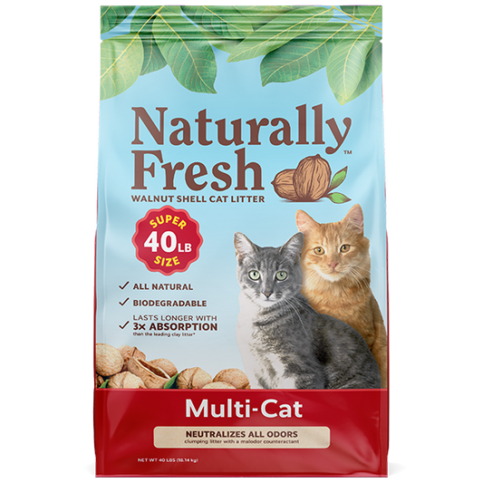 Naturally Fresh Walnut-Based Multi-Cat Clumping Cat Litter, 40-lb (Size: 40-lb)