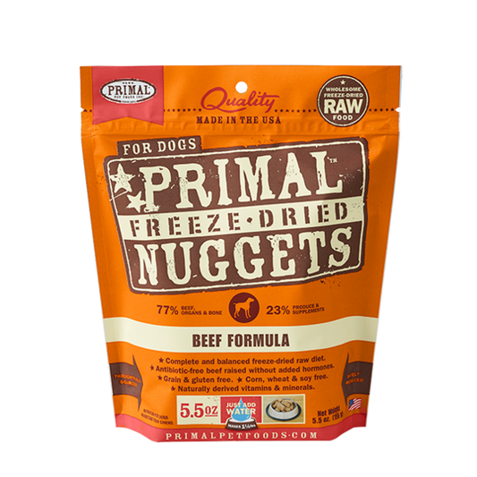 Primal Raw Freeze-Dried Nuggets Beef Formula Dog Food, 5.5-oz (Size: 5.5-oz)