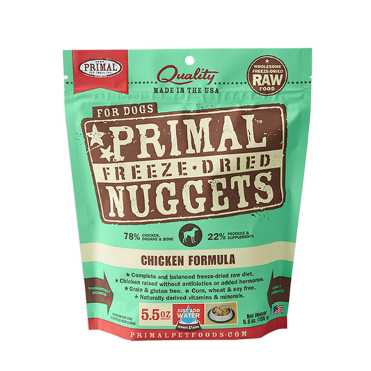 Primal Raw Freeze-Dried Nuggets Chicken Formula Dog Food, 5.5-oz (Size: 5.5-oz)