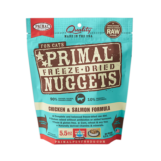 Primal Raw Freeze-Dried Nuggets Chicken & Salmon Formula Cat Food, 5.5-oz (Size: 5.5-oz)