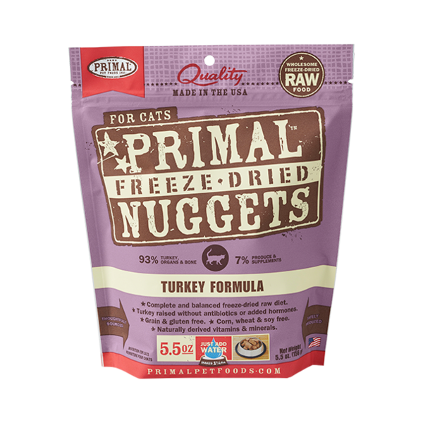 Primal Raw Freeze-Dried Nuggets Turkey Formula Cat Food, 5.5-oz (Size: 5.5-oz)