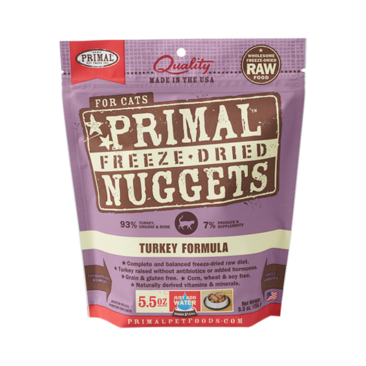 Primal Raw Freeze-Dried Nuggets Turkey Formula Cat Food, 5.5-oz (Size: 5.5-oz)