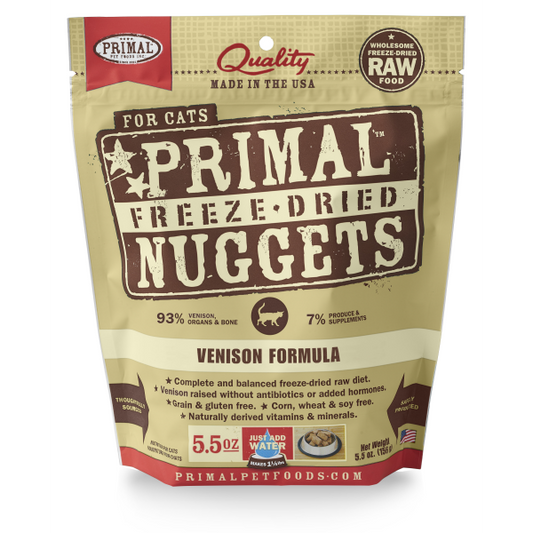 Primal Raw Freeze-Dried Nuggets Venison Formula Cat Food, 5.5-oz (Size: 5.5-oz)