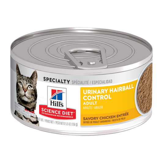 Hill's Science Diet Adult Urinary Hairball Control Chicken Entree Wet Cat Food, 5.5-oz (Size: 5.5-oz)
