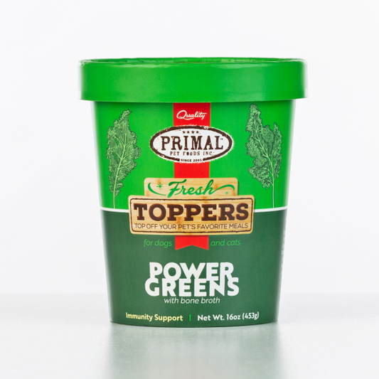 Primal Fresh Toppers Power Greens, Frozen Dog & Cat Food Topper, 16-oz (Size: 16-oz)