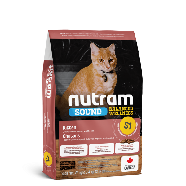 Nutram Sound S1 Balanced Wellness Kitten Food, 5.4-kg (Size: 5.4-kg)