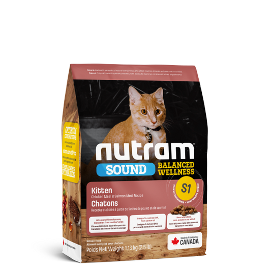 Nutram Sound S1 Balanced Wellness Kitten Food, 1.13-kg (Size: 1.13-kg)