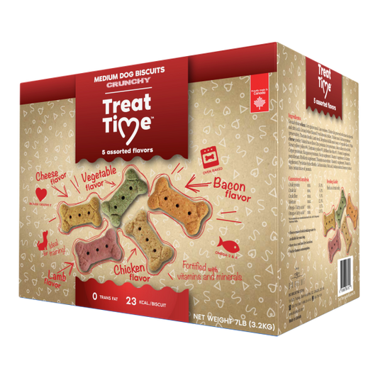 Treat Time Biscuits Dog Treats, Assorted, Medium, 7-lb (Size: 7-lb)