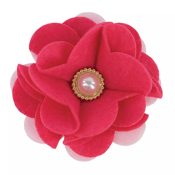 Accent Dog Metallic Embellishment Pink Flower