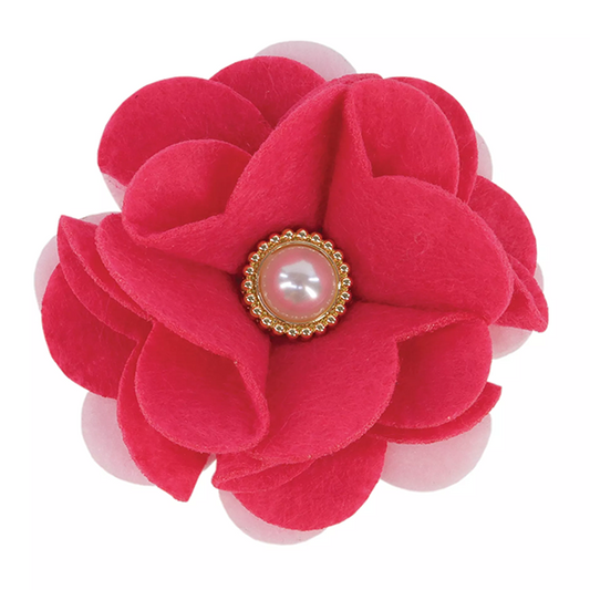 Accent Dog Metallic Embellishment Pink Flower